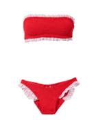 Hunza G Tracey Red Ruffle Bikini Red 1size