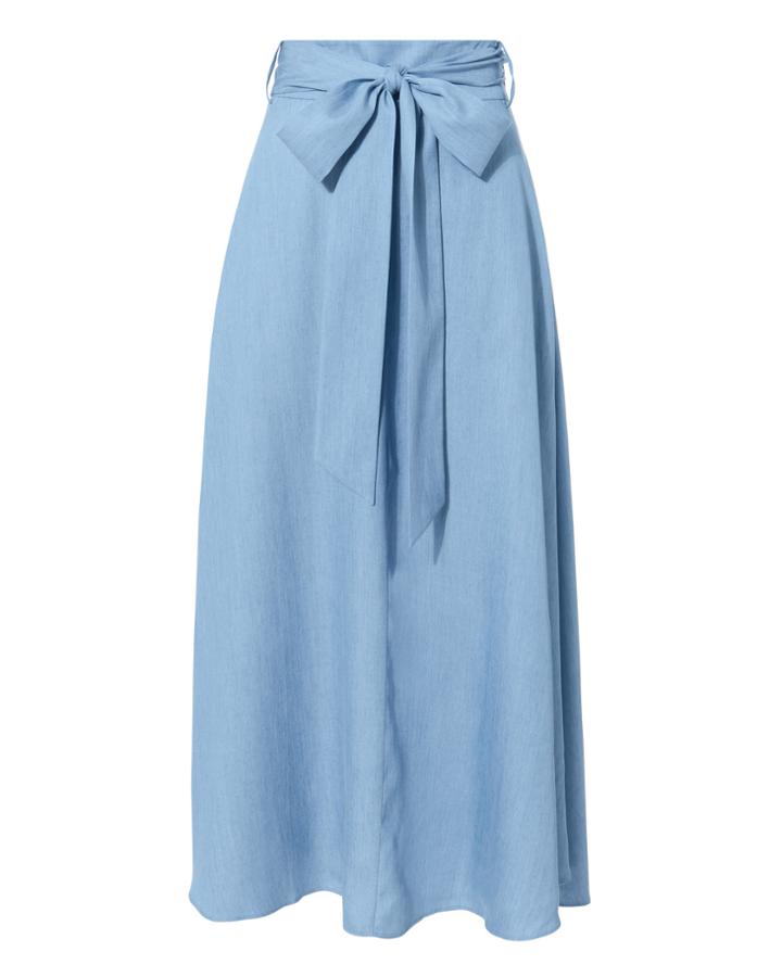 Tibi Denim Midi Skirt Denim-lt 4