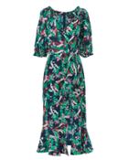 Saloni London Saloni Olivia Midi Dress Green Zero