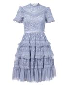 Needle & Thread Iris Mini Dress Purple-drk 8
