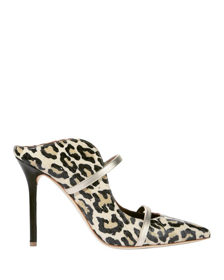 Malone Souliers Maureen Leopard Elaphe Mules Beige 37