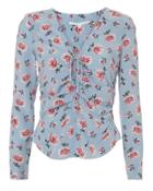 Veronica Beard Daisy Blouse Blue-lt Zero