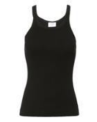 Re/done Ribbed Black Tank Black S