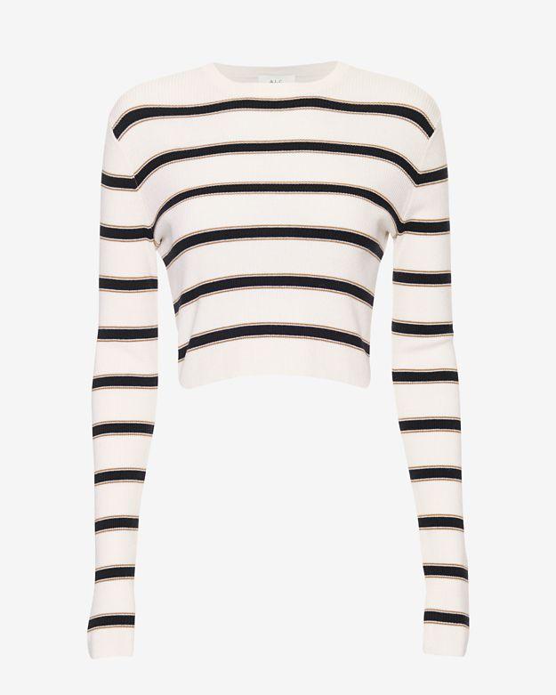 A.l.c. Ollie Striped Knit Crop Top