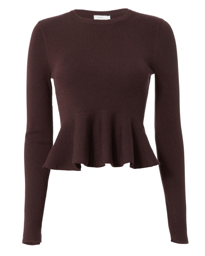 A.l.c. Alexis Peplum Ribbed Top