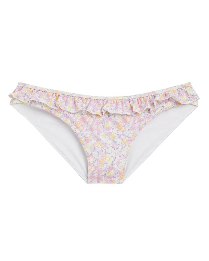 Love Shack Fancy Loveshackfancy Riveria Ruffle Bikini Bottom White/floral L