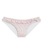 Love Shack Fancy Loveshackfancy Riveria Ruffle Bikini Bottom White/floral L