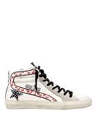 Golden Goose Slide Heart Polka Dot High-top Sneakers White/grey 39