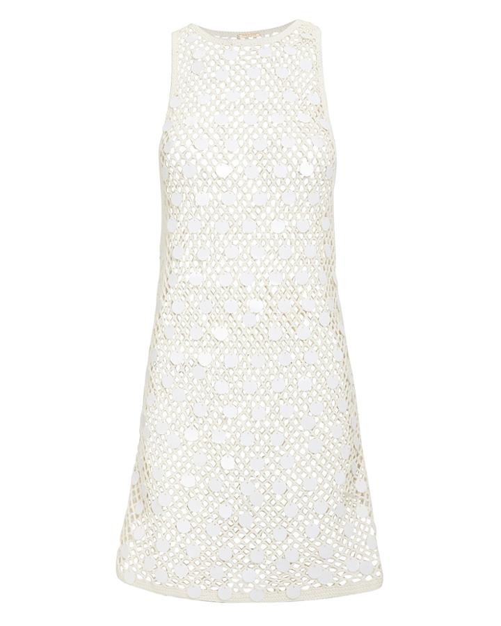 Caroline Constas Mer Crochet Mini Dress White L