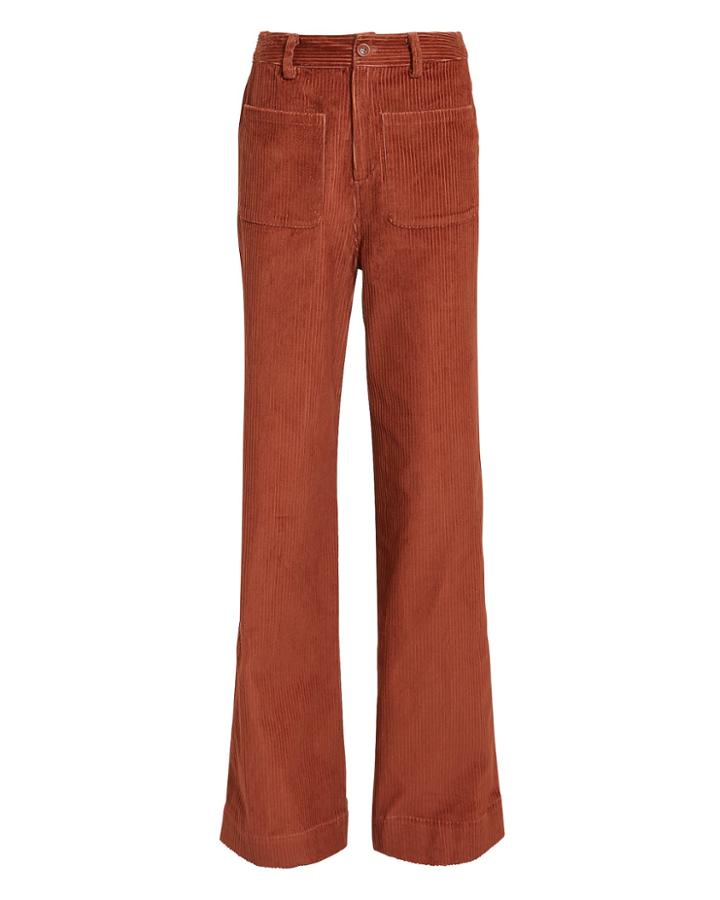 Ulla Johnson Fonda Corduroy Wide Leg Pants Red 2