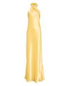 Galvan Yellow Bias-cut Satin Gown Yellow 36
