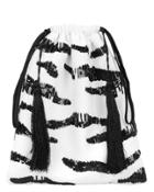 Attico Zebra Sequin Pouch White/black 1size