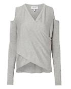 Derek Lam 10 Crosby Cold Shoulder Grey Sweater