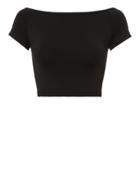 Helmut Lang Seamless Off-the-shoulder Crop Top Black P