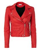 Iro Ashville Red Cropped Leather Jacket
