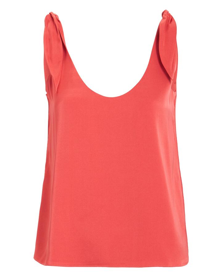 Exclusive For Intermix Intermix Lorena Silk Tie Sleeve Top Coral M