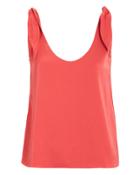 Exclusive For Intermix Intermix Lorena Silk Tie Sleeve Top Coral M