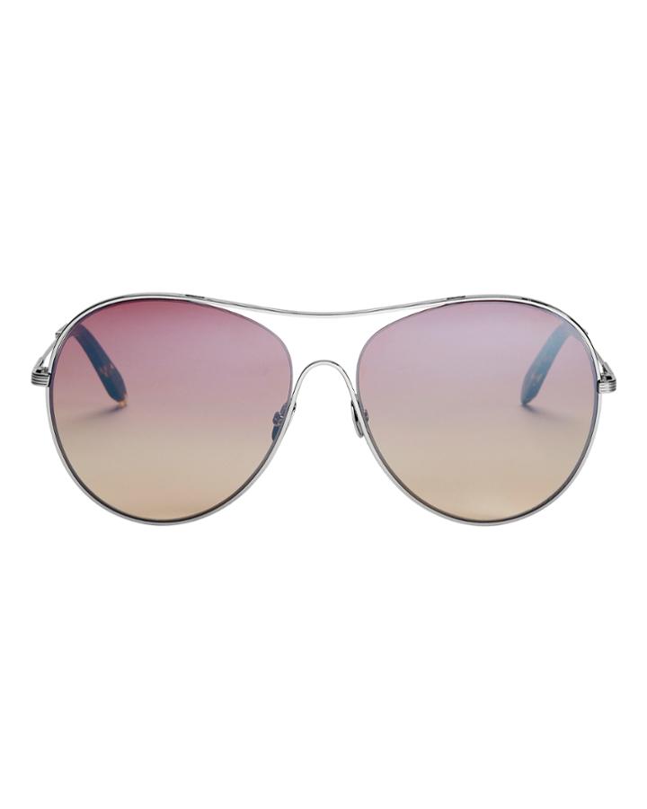 Intermix Victoria Beckham Gold Loop Round Sunglasses Metallic 1size
