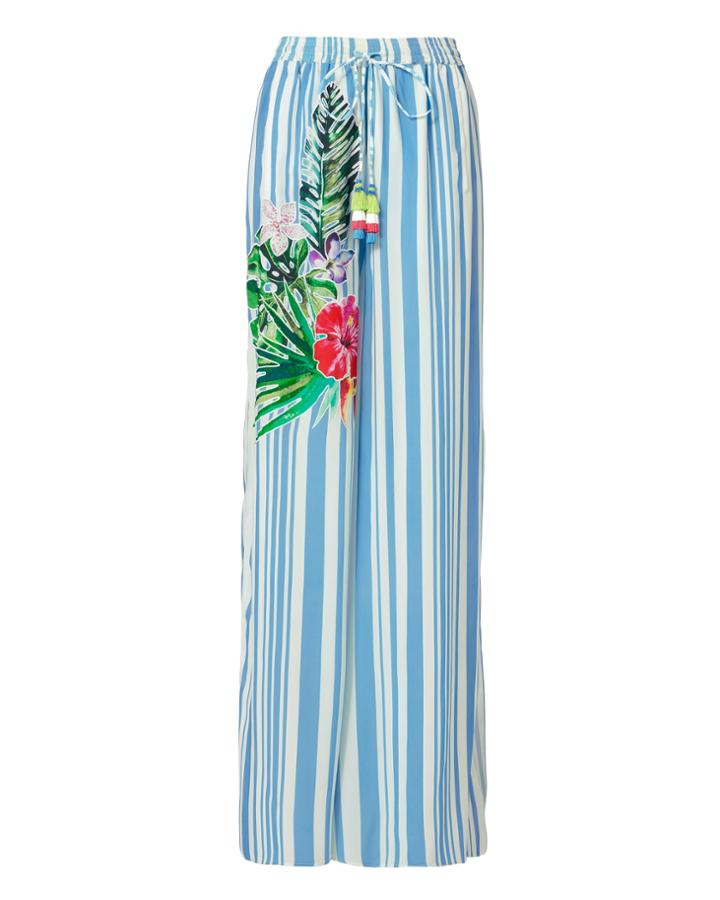 Rococo Sand Blossom Stripe Split Hem Pants Stripe S