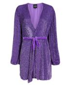 Retrofete Gabrielle Purple Sequin Mini Dress Purple M