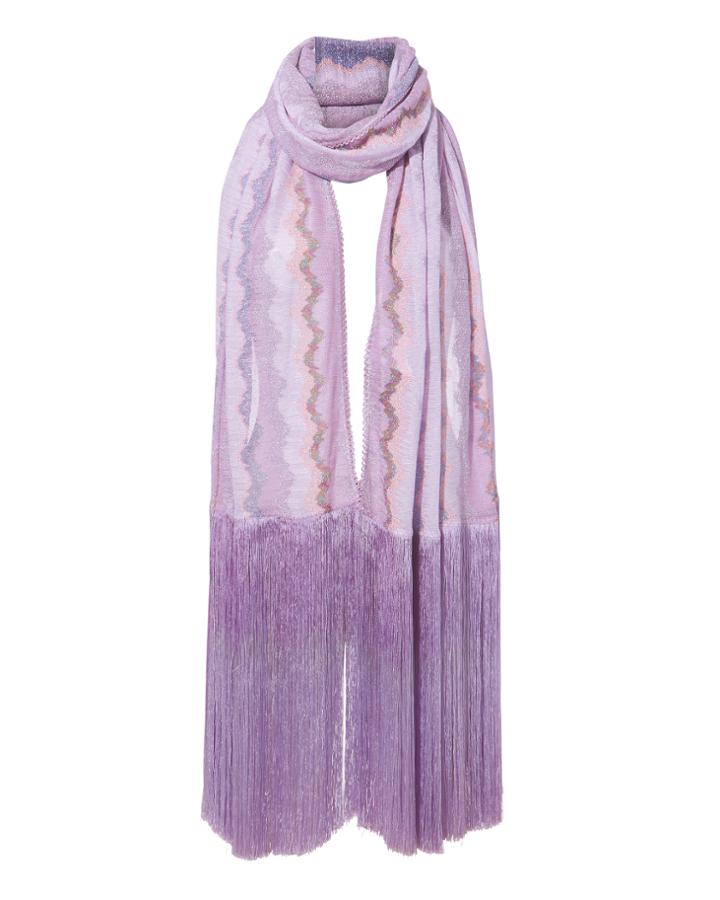 Missoni Fringe Wrap Shawl Purple-lt 1size