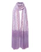 Missoni Fringe Wrap Shawl Purple-lt 1size