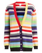 Madeleine Thompson Rimini Striped Cardigan Rainbow Stripes M