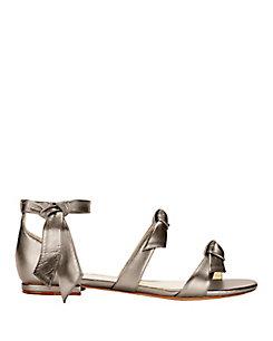 Alexandre Birman Lolita Graphite Triple Bow Strap Sandals