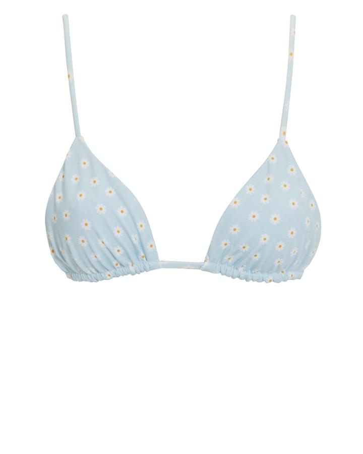 Same Swim Llc Same Swim Daisy Triangle Bikini Top Blue/daisy S