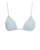 Same Swim Llc Same Swim Daisy Triangle Bikini Top Blue/daisy S