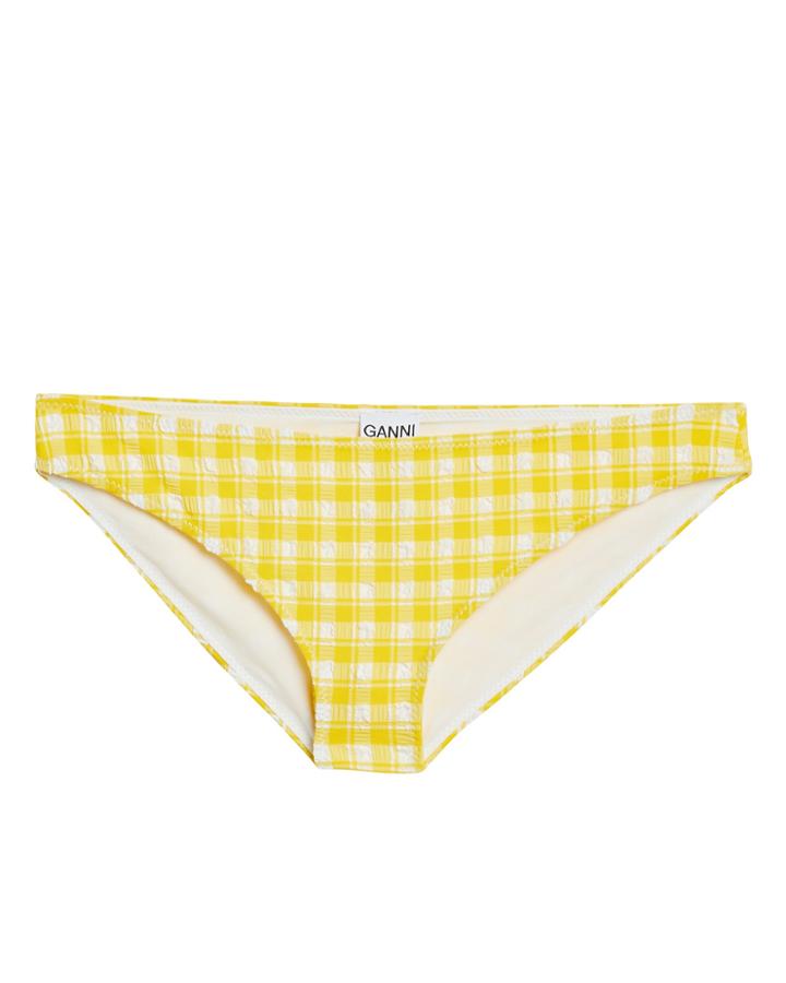 Ganni Yellow Seersucker Bikini Bottom Yellow Seersucker 38