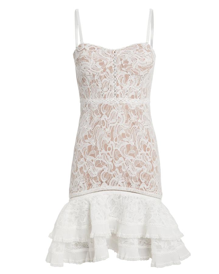 Jonathan Simkhai Multimedia Corded Lace Mini Dress White 6