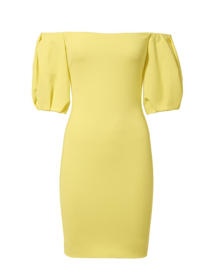 Cushnie Et Ochs Silvia Off Shoulder Mini Dress Yellow 6