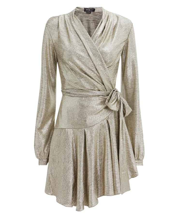 Patbo Lam Wrap Mini Dress Gold S