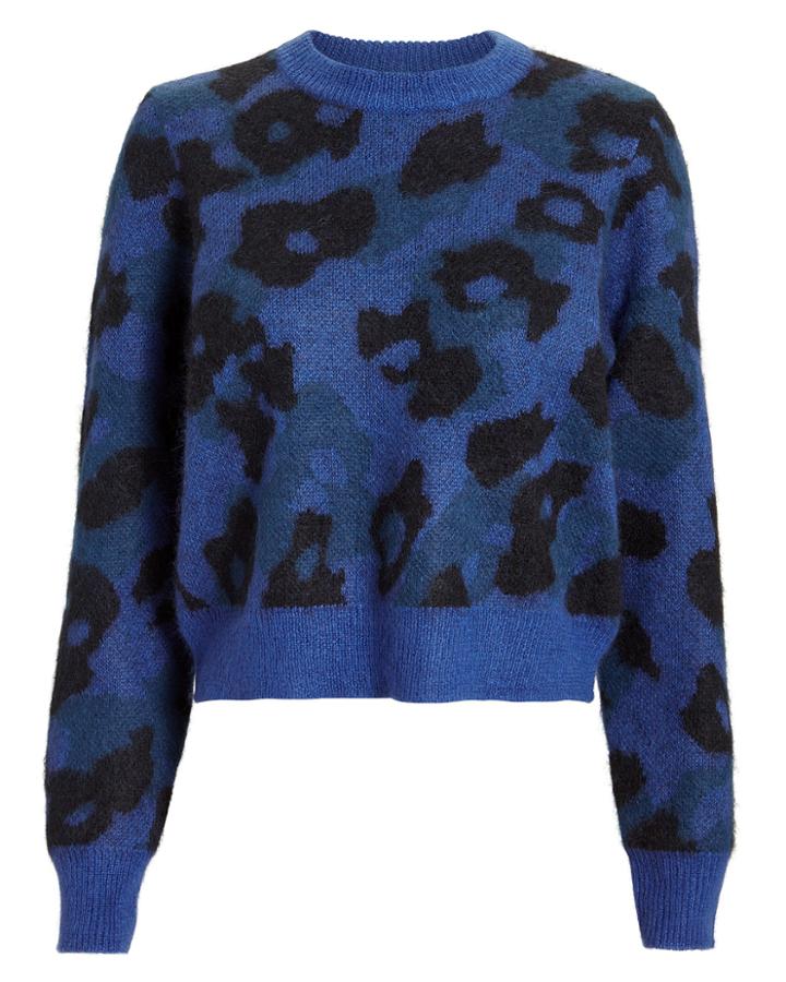 Rag And Bone Rag & Bone Blue Leopard Sweater Blue-med L