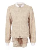 Adeam Tweed Beige Bomber Beige M