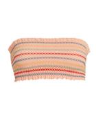Ellejay Chelsea Smocked Bikini Top Blush/multi L