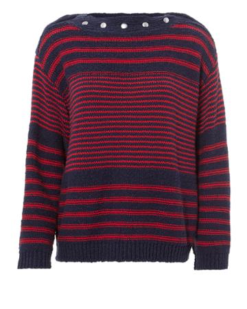 Philosophy Di L.serafini Philosophy Di Lorenzo Serafini Oversized Striped Cotton Knit Sweater Navy 38