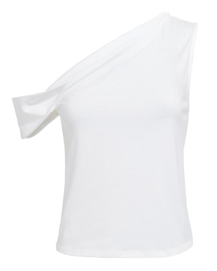 The Range Bare Shoulder Twist Tank White P