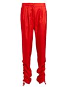 Tibi Red Shirred Pants Red Zero