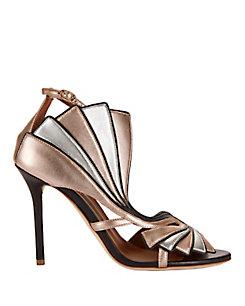 Malone Souliers Rosie Fanned Metallic Sandals