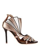 Malone Souliers Rosie Fanned Metallic Sandals