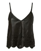 Marissa Webb Bristol Eyelet Leather Tank Black S