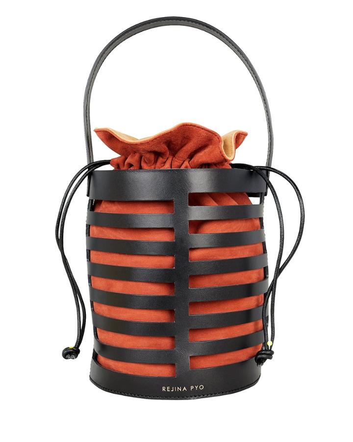 Rejina Pyo Erin Black Leather Cutout Bag Black/red 1size