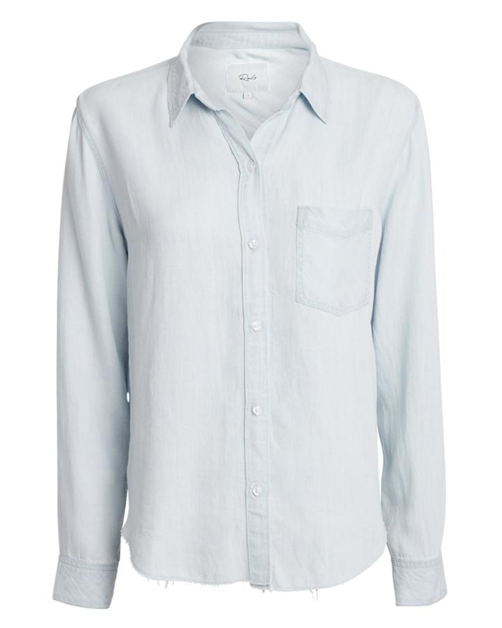Rails Ingrid Light Vintage Raw Hem Shirt Denim-lt M