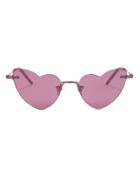 Saint Laurent Loulou Rimless Heart Sunglasses Pink 1size