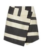 Michelle Mason Striped Wrap Mini Skirt Blk/wht Zero