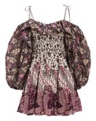 Ulla Johnson Jira Patchwork Mini Dress Fuchsia Patchwork 8