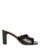 Maryam Nassir Zadeh Inga Fringe Detail Leather Slides Black 38.5