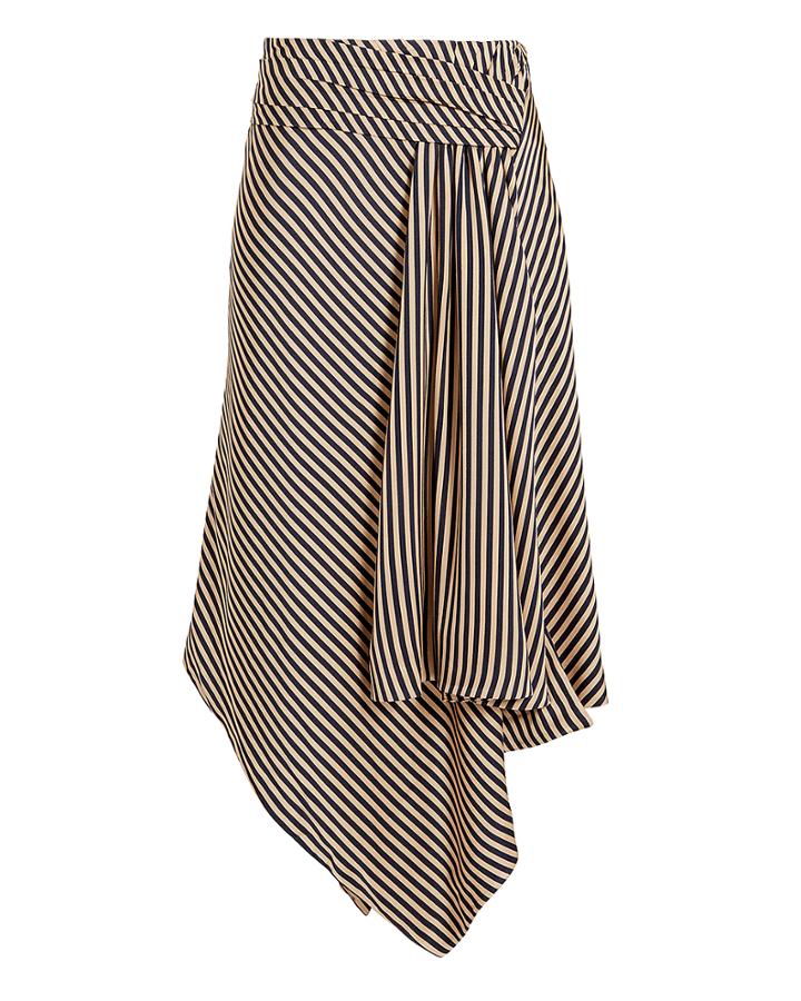 Jonathan Simkhai Striped Midi Skirt Navy Zero
